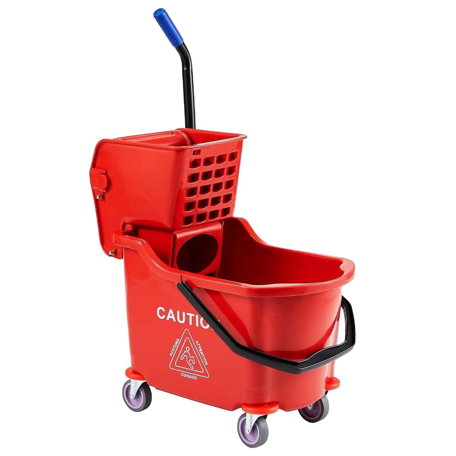 Mopp-eimer, 32l Kapazität, Einfaches Auswringmechanismus, Rot