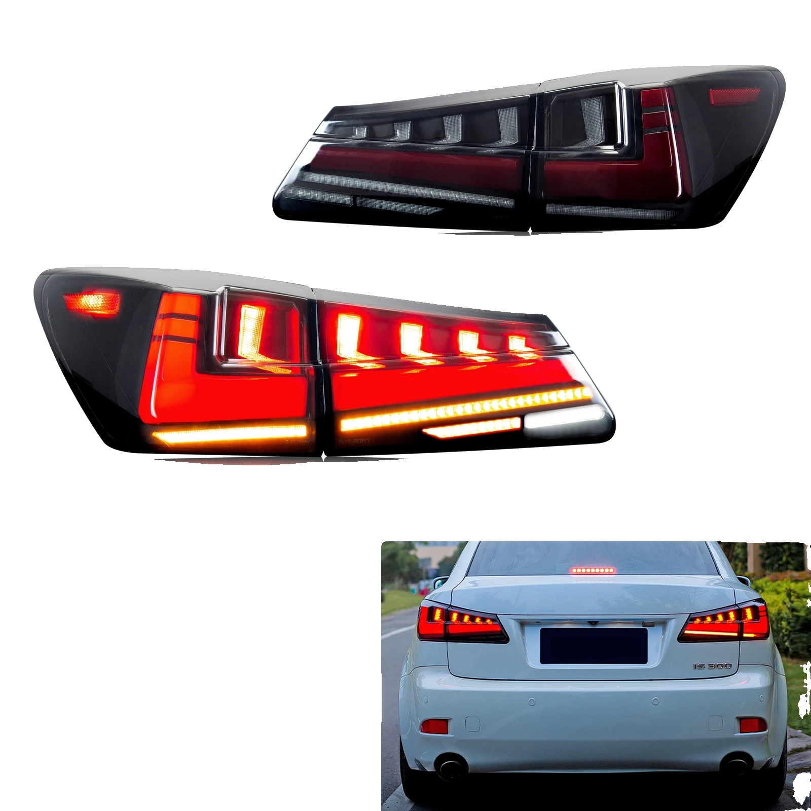 Led-rücklichter, 35w Leistung, 12v Spannung, 3400lm Helligkeit, Dynamischer Blinker, Kompatibilität Mit Lexus Is250 Is350 Isf 2006-2013