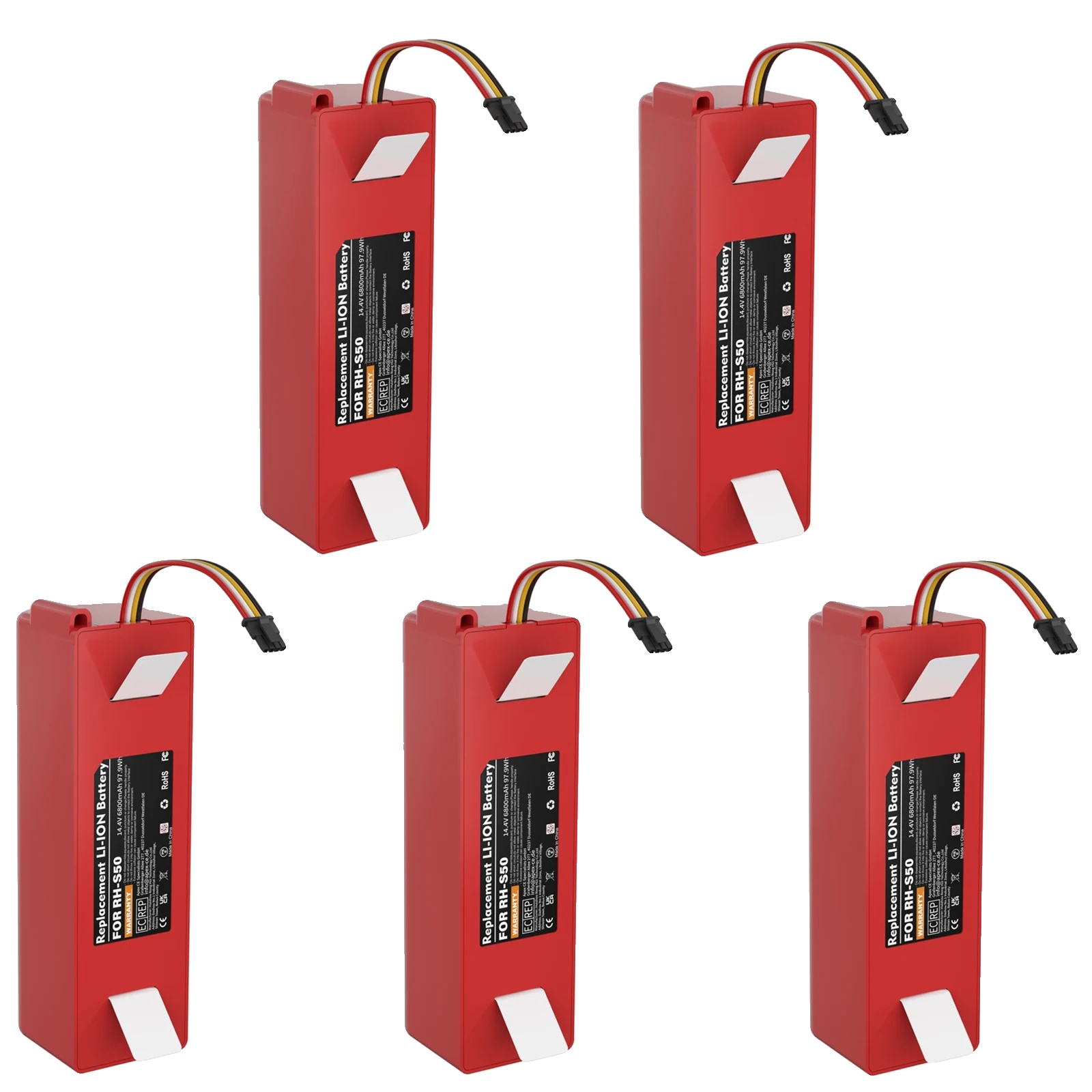 Staubsaugerbatterie, 6800mah Kapazität, Kompatibel Mit Beliebten Robotern, 5bat, 14,4 V-a