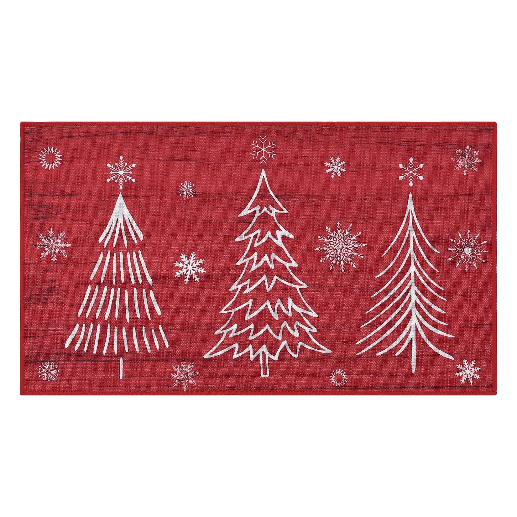 Fußmatte, Weihnachtsmotiv, Rutschfeste Ausführung, Rot, 40cmx60cm