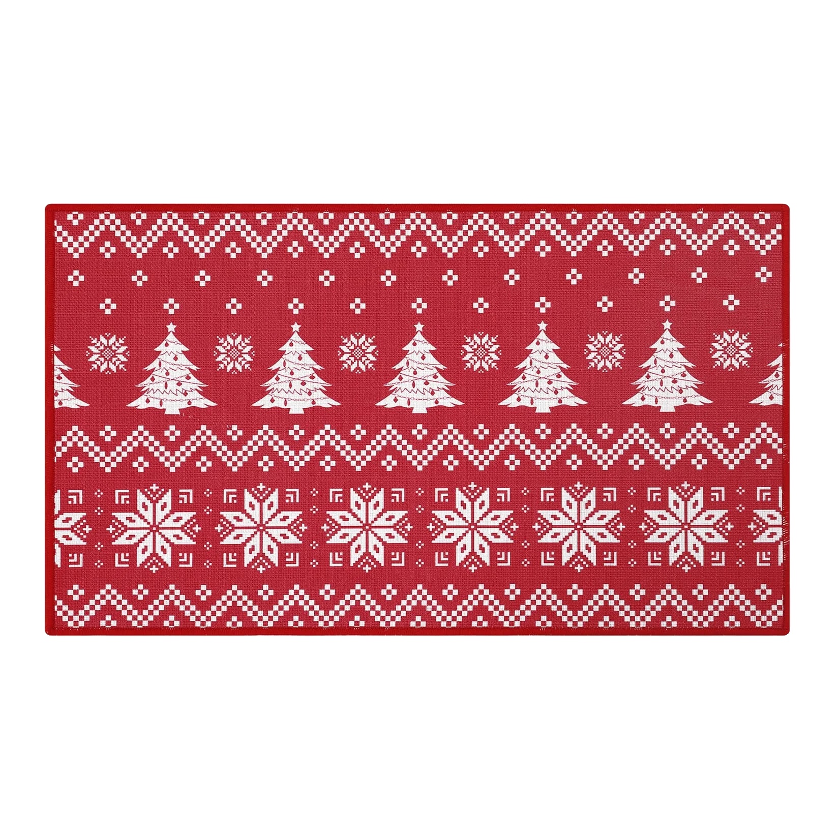 Fußmatte, Rutschfeste Rückseite, Festliches Weihnachtsdesign, Rot, 50x80cm