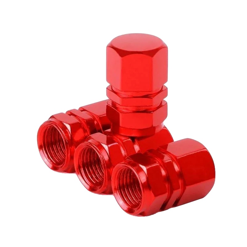 Ventilkappen, Aluminiumlegierung, Wasserdicht Und Staubdicht Design, Rot 4 Stück