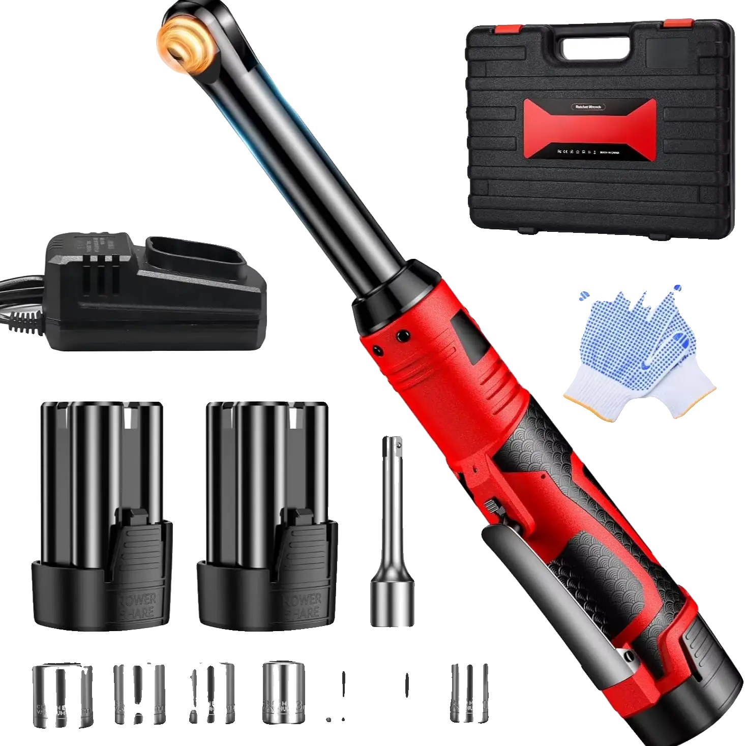 Schlagschrauber, Kabelloses Design, Hohe Drehmomentleistung, Set A -2 Batterie