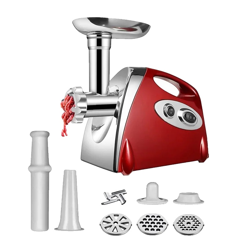 Fleischwolf, Leistungsstark 2800w, Edelstahlkonstruktion, Rot