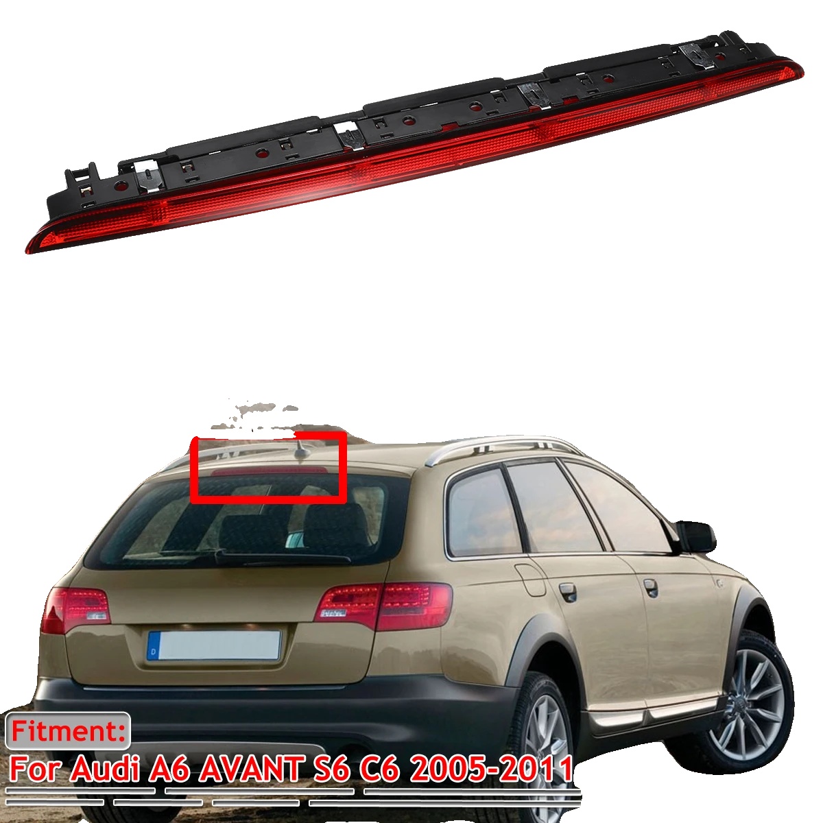 Led-hochbremslicht, Wasserdichtes Kunststoff, 12 V Spannung, Direkter Ersatz, Rote Gehäusefarbe, Für Audi A6 Avant S6 C6 (2005-2011)