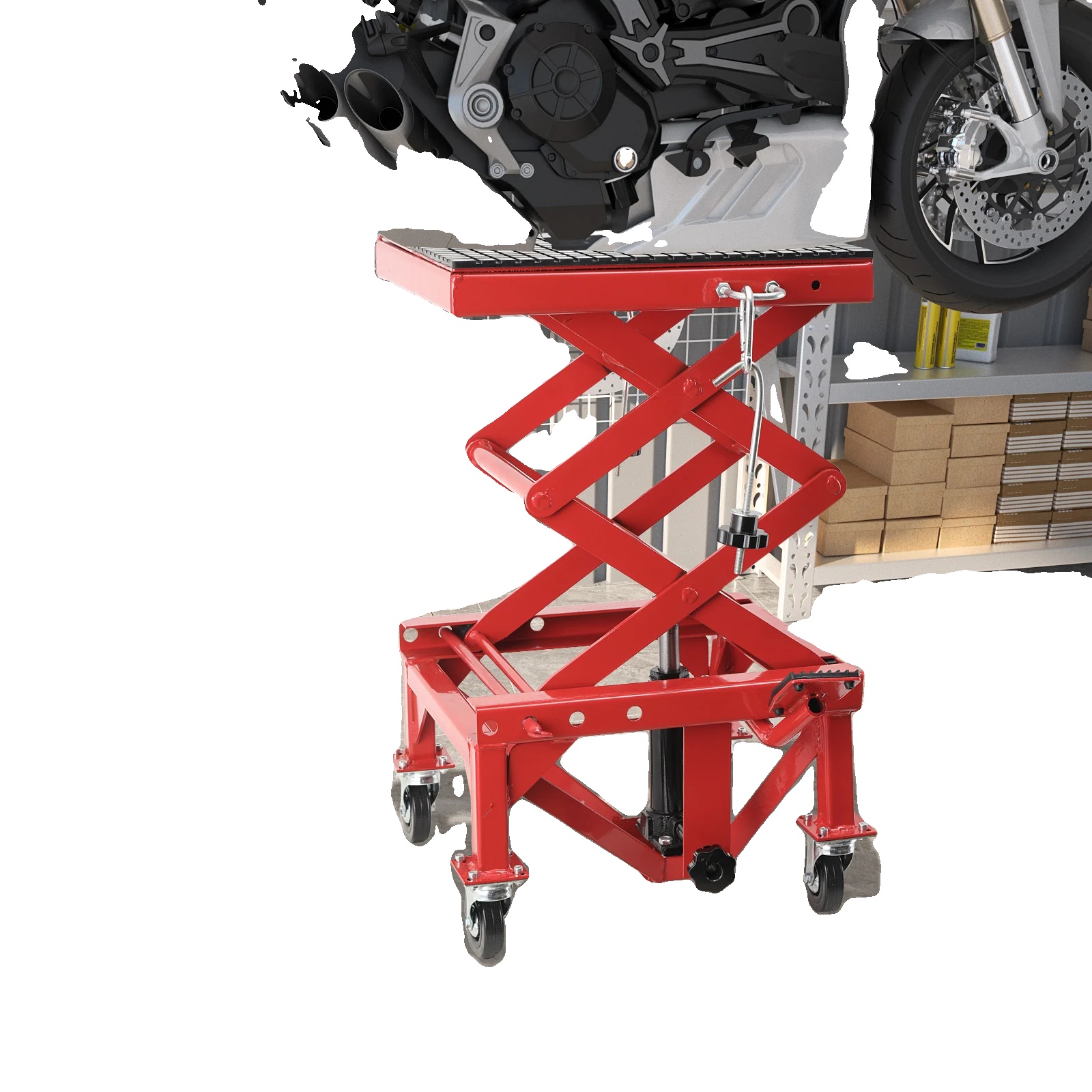 Motorradhebebühne, Hohe Tragfähigkeit, Höhenverstellbar, Hydraulischer Lift