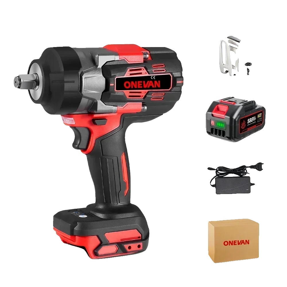 Elektrischer Schlagschrauber, 2800 N.m Drehmoment, Bürstenloser Motor, 1 Batterie 1eu Stecker