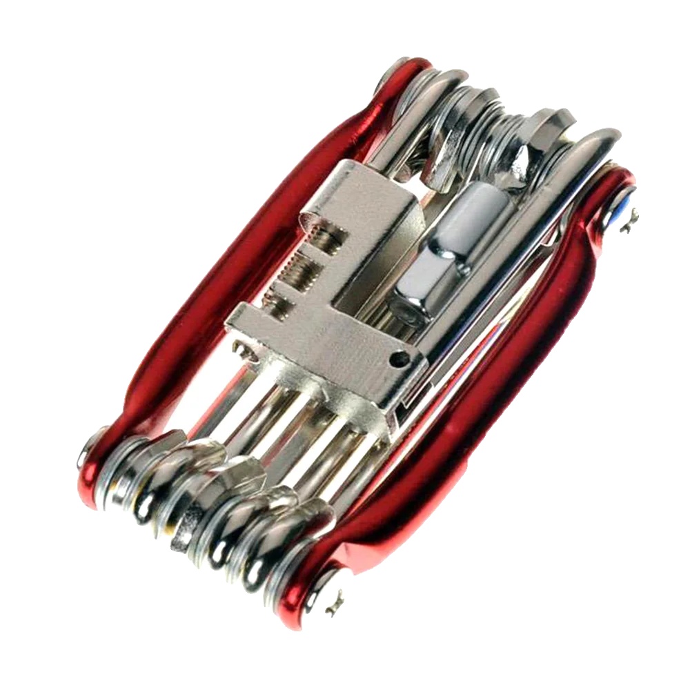Fahrrad-multitool, 11-in-1-funktionalität, Tragbares Design, Rot