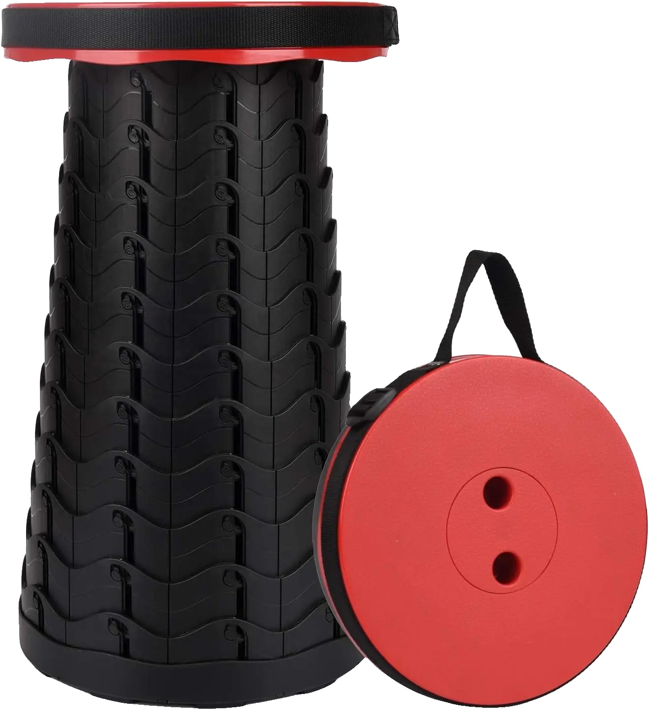 Teleskophocker, Leicht, Hohe Tragfähigkeit, Rot
