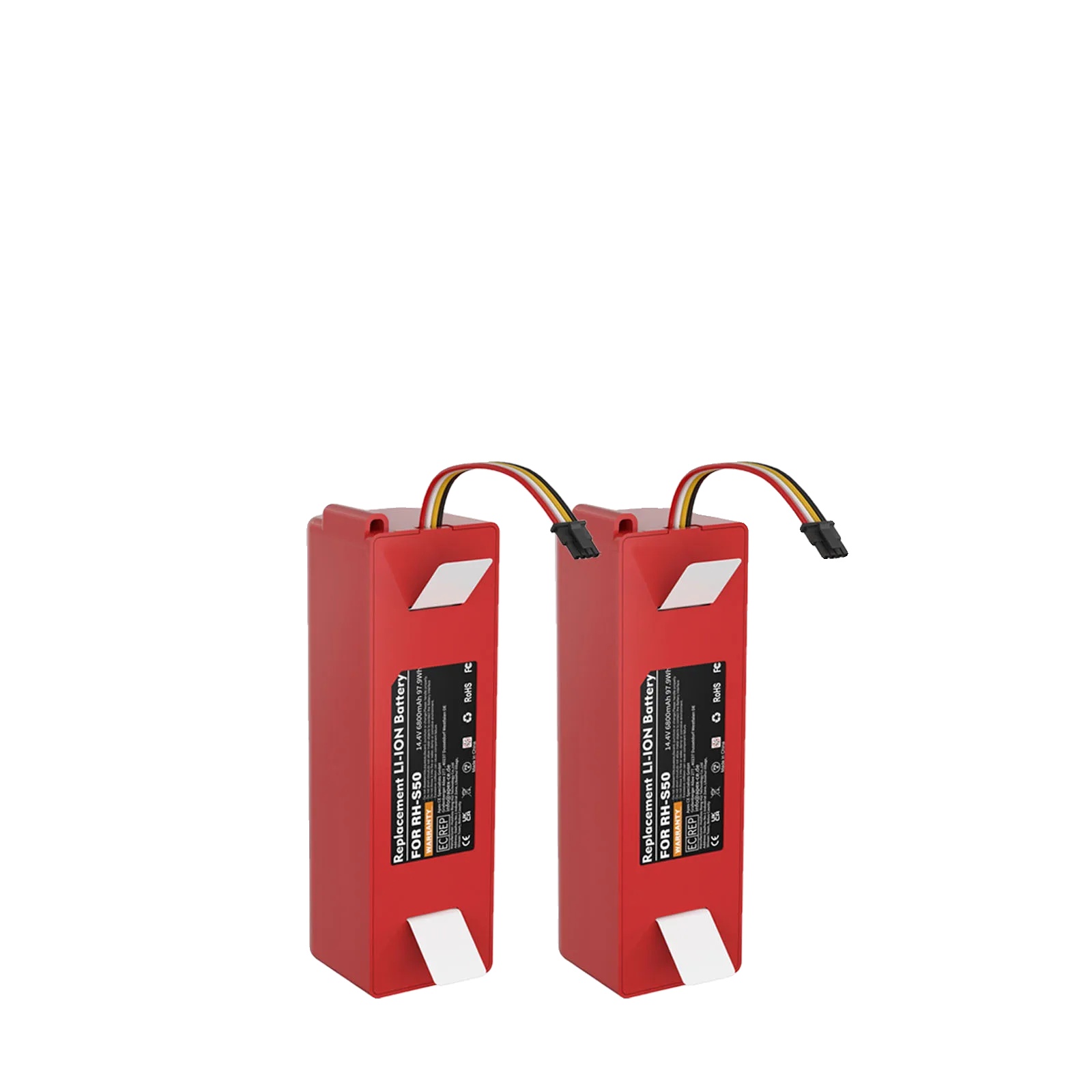 Ersatzbatterie, 6800mah Kapazität, Kompatibel Mit Roborock S50 Serie, 2stk 6.8ah Batterie