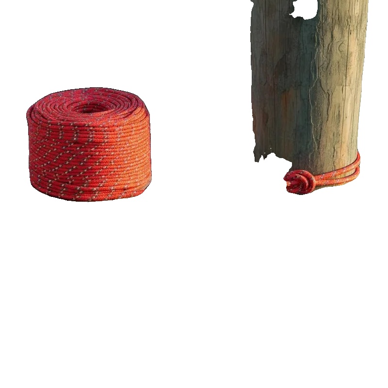 Seil, 8 Mm Durchmesser, 50 M Länge, 420 Kg Bruchlast, Geflochtenes Design, Rote Farbe