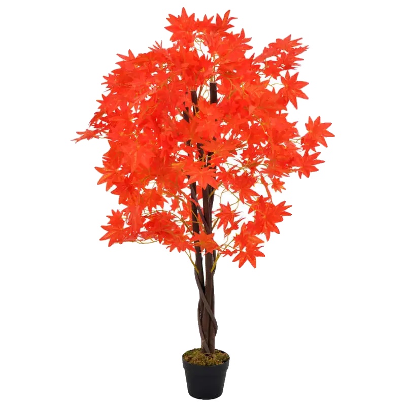 Künstliche Ahornpflanze, Indoor-bonsai-stil, Dekorative Bodenpflanze, Rot