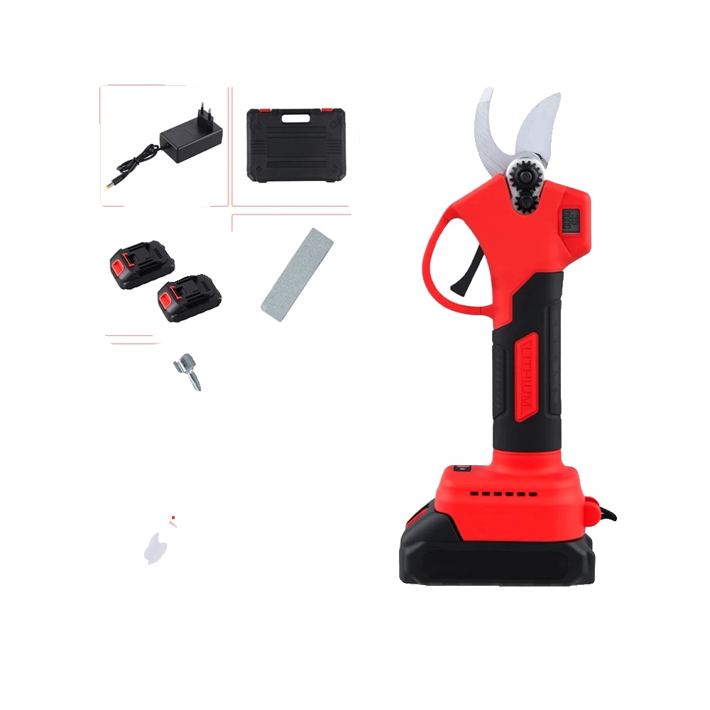 Elektrische Gartenschneider, Kabellos, Ergonomischer Griff, 2 Batterien, Eu