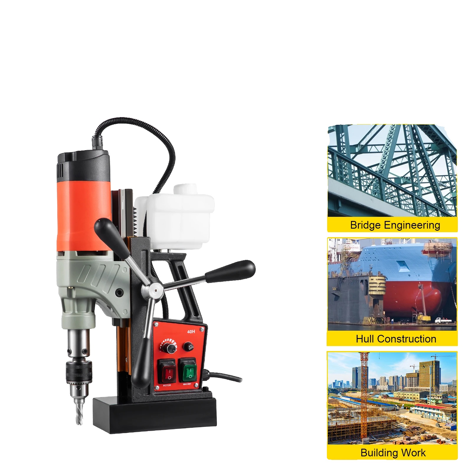 Magnetbohrer, 1200w Leistung, Einstellbare Geschwindigkeit, 1200w 580rpm