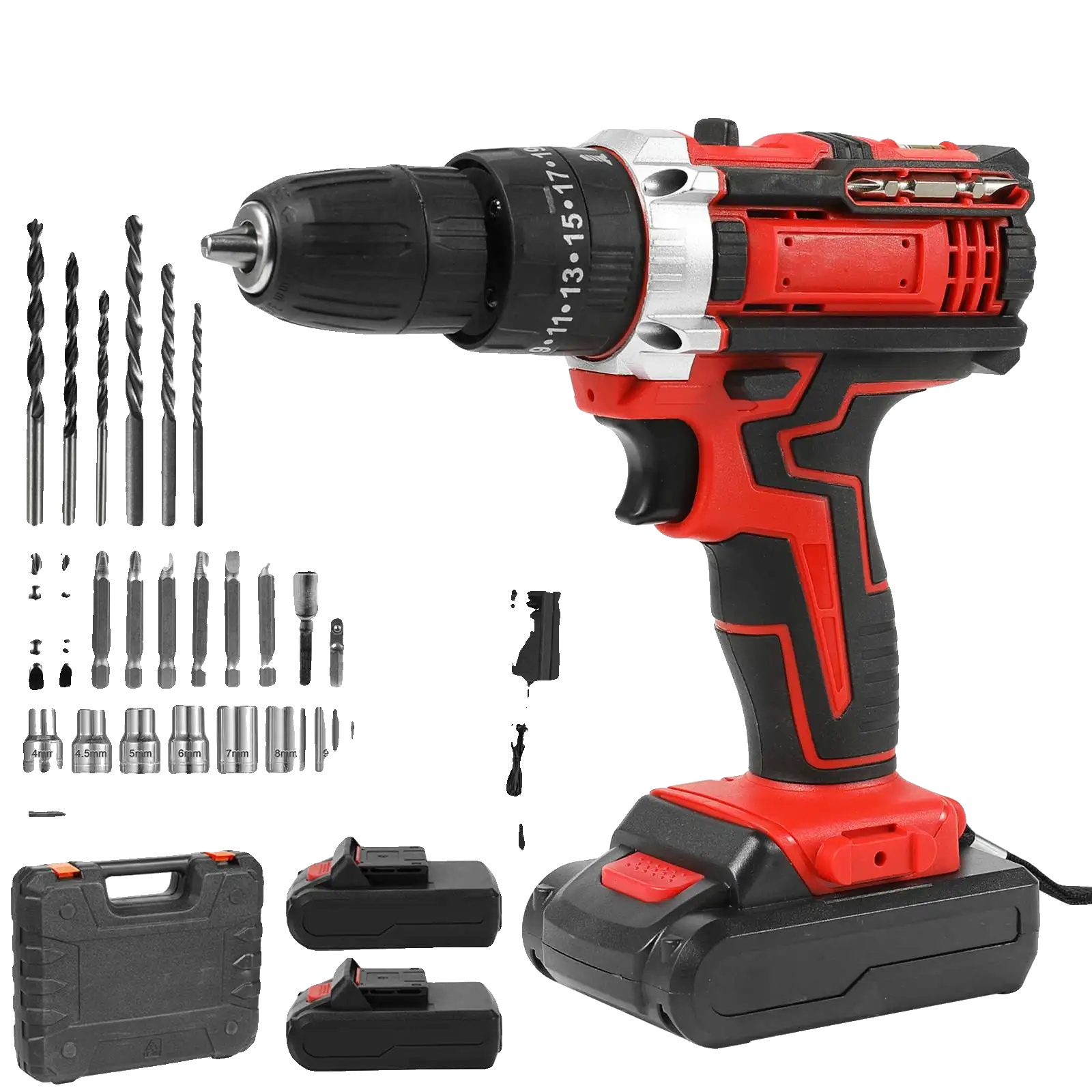 Akku-bohrmaschine, 21v, 1500 U/min, Zwei Batterien Und Ein Ladegerät, Eu