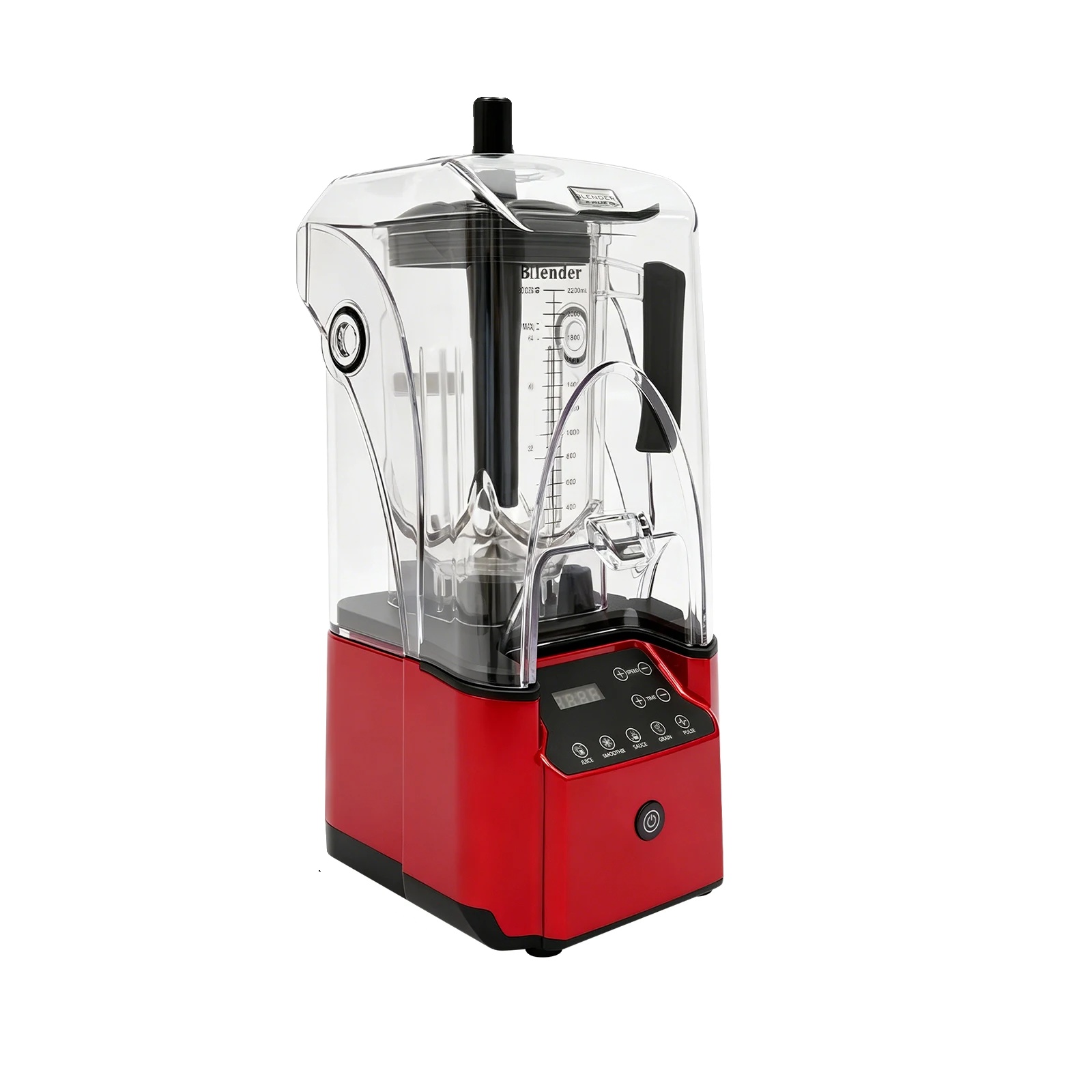 Smoothie-mixer, 2200w Motor, Schalldämmende Funktion, Rot