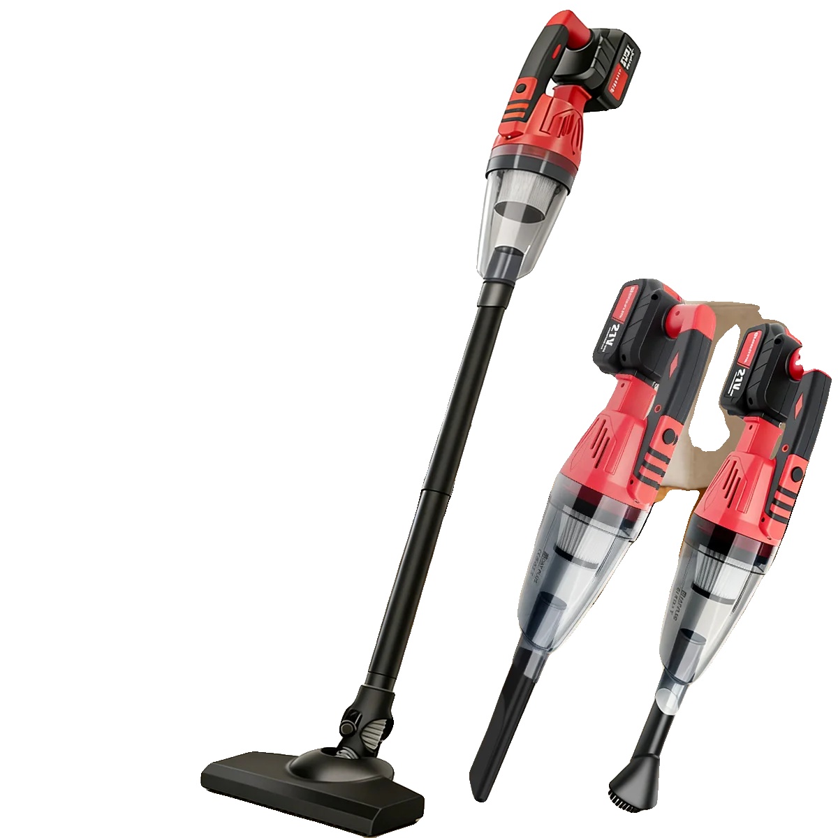 Handstaubsauger, Starke Saugkraft, Tragbares Design, Mit 2 Batterien, Eu