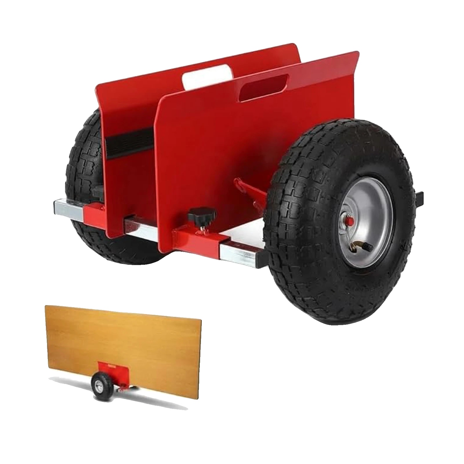 Panel Dolly Wagen, Verstellbare Klemme, Geländereifen, Rot