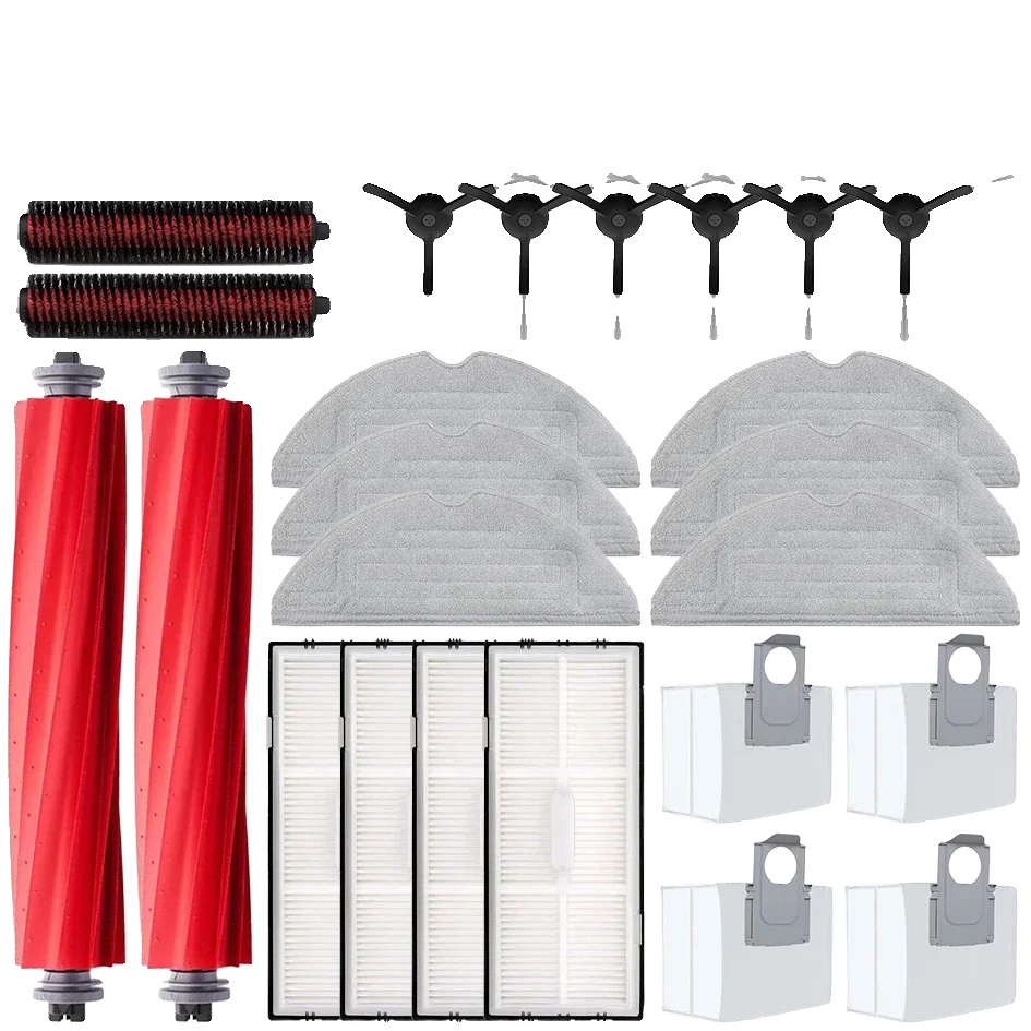 Roboterstaubsauger Zubehör, Hepa-filter, Reinigungsbürsten-set, Klar