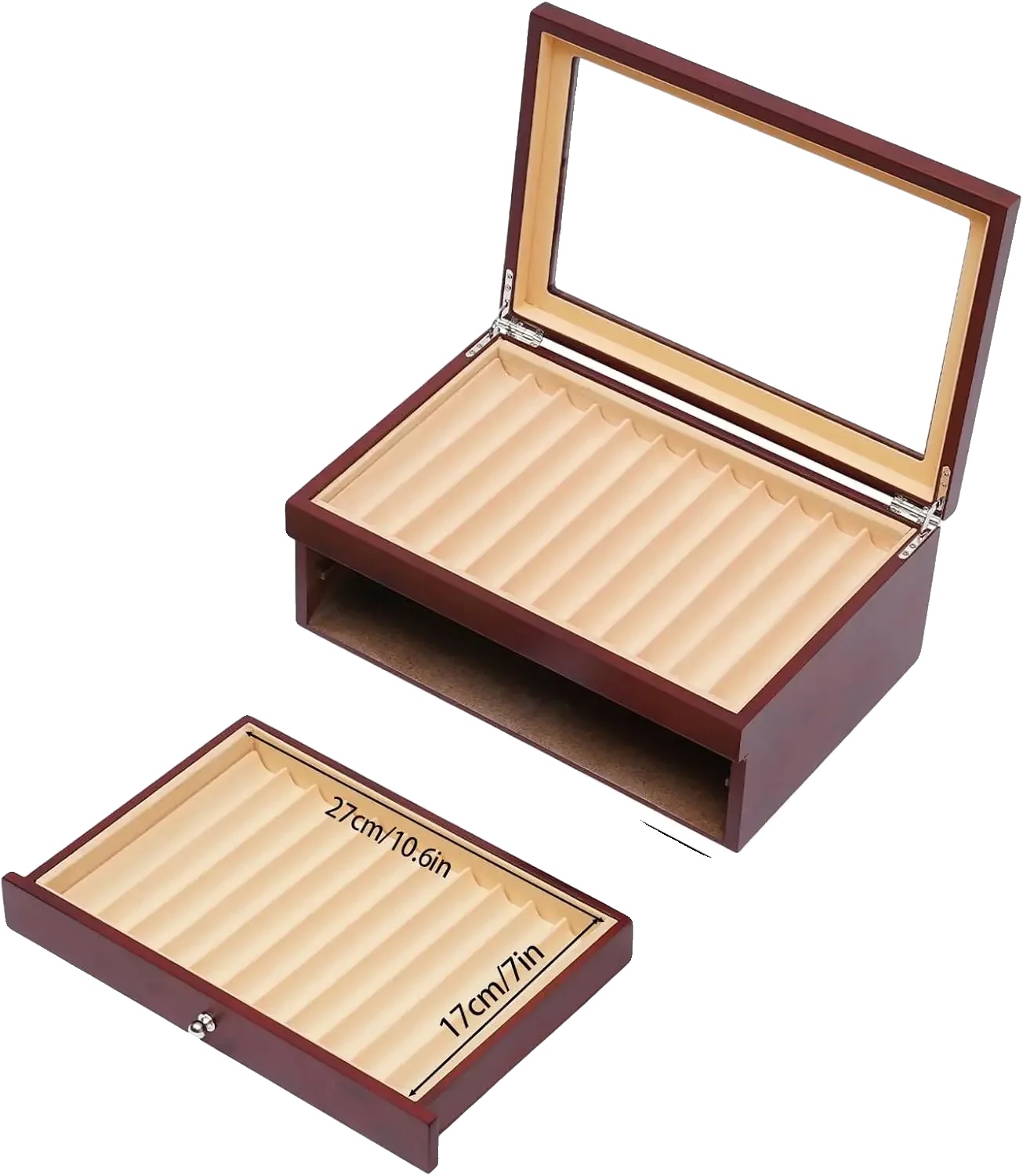 Stiftanzeige-box, 3-schichten-organizer, Staubdichtes Design, Rot