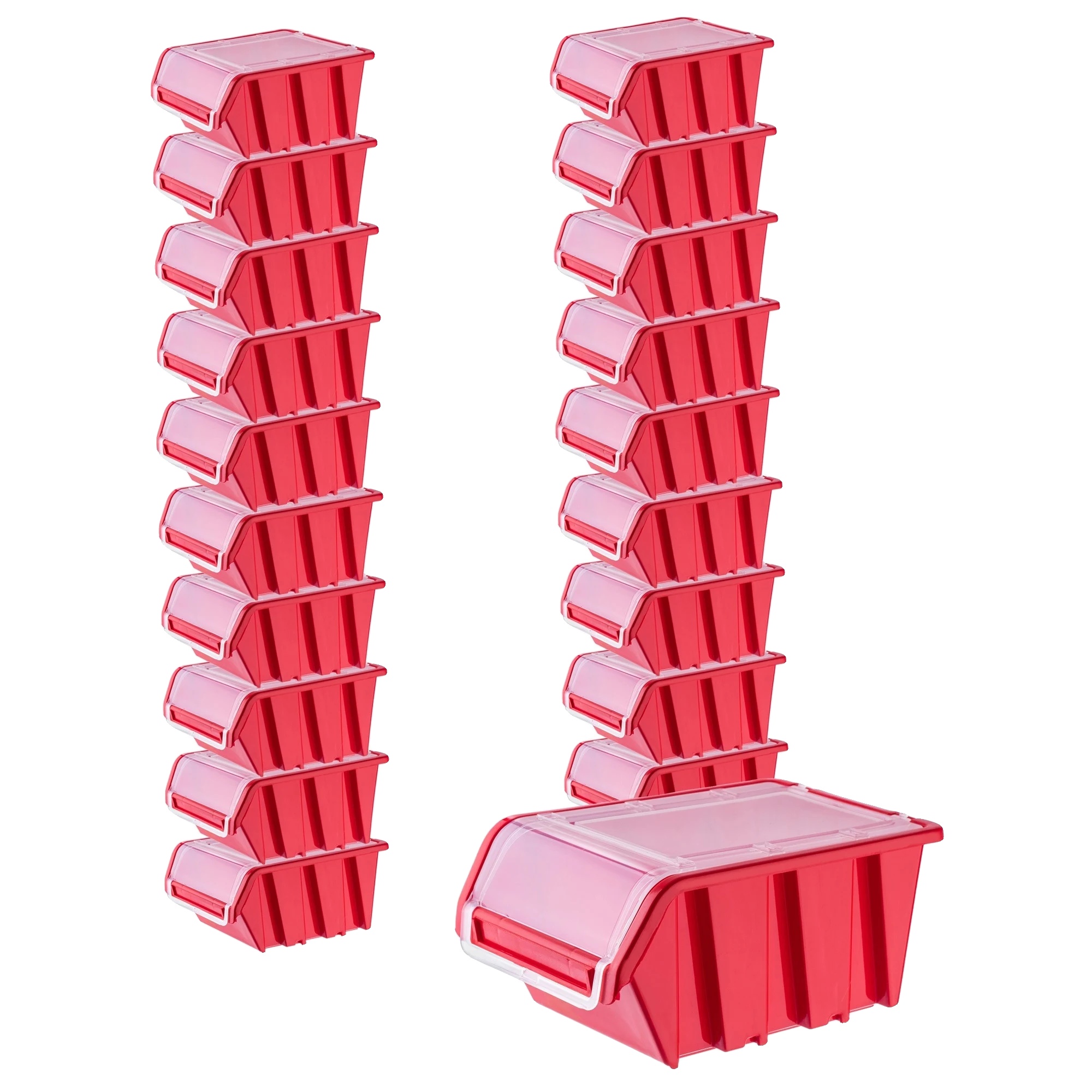Aufbewahrungsbox-organizer, Langlebiger Kunststoff, Modulares Design, Rot