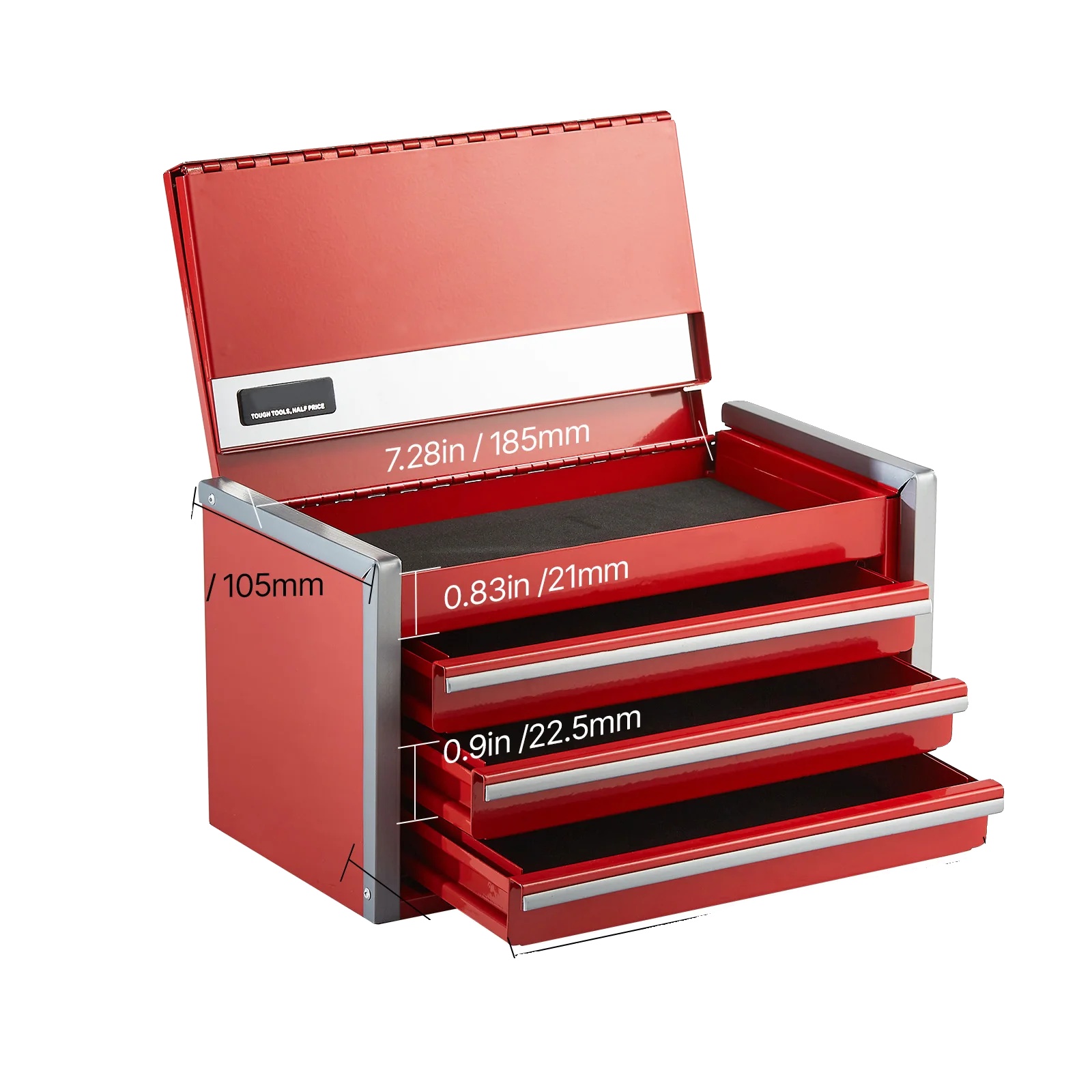 Werkzeugkasten, Mehrschichtige Aufbewahrung, Magnetisches Verriegelungsdesign, Rot