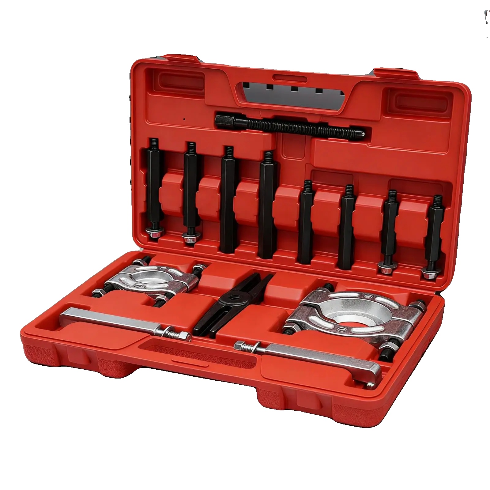 Lagerabzieher Set, 45 Kohlenstoffstahl, Werkzeugkasten Abmessungen: 39237cm, Verpackungsabmessungen: 41259cm, Kleine Scheibenkompatibilität: