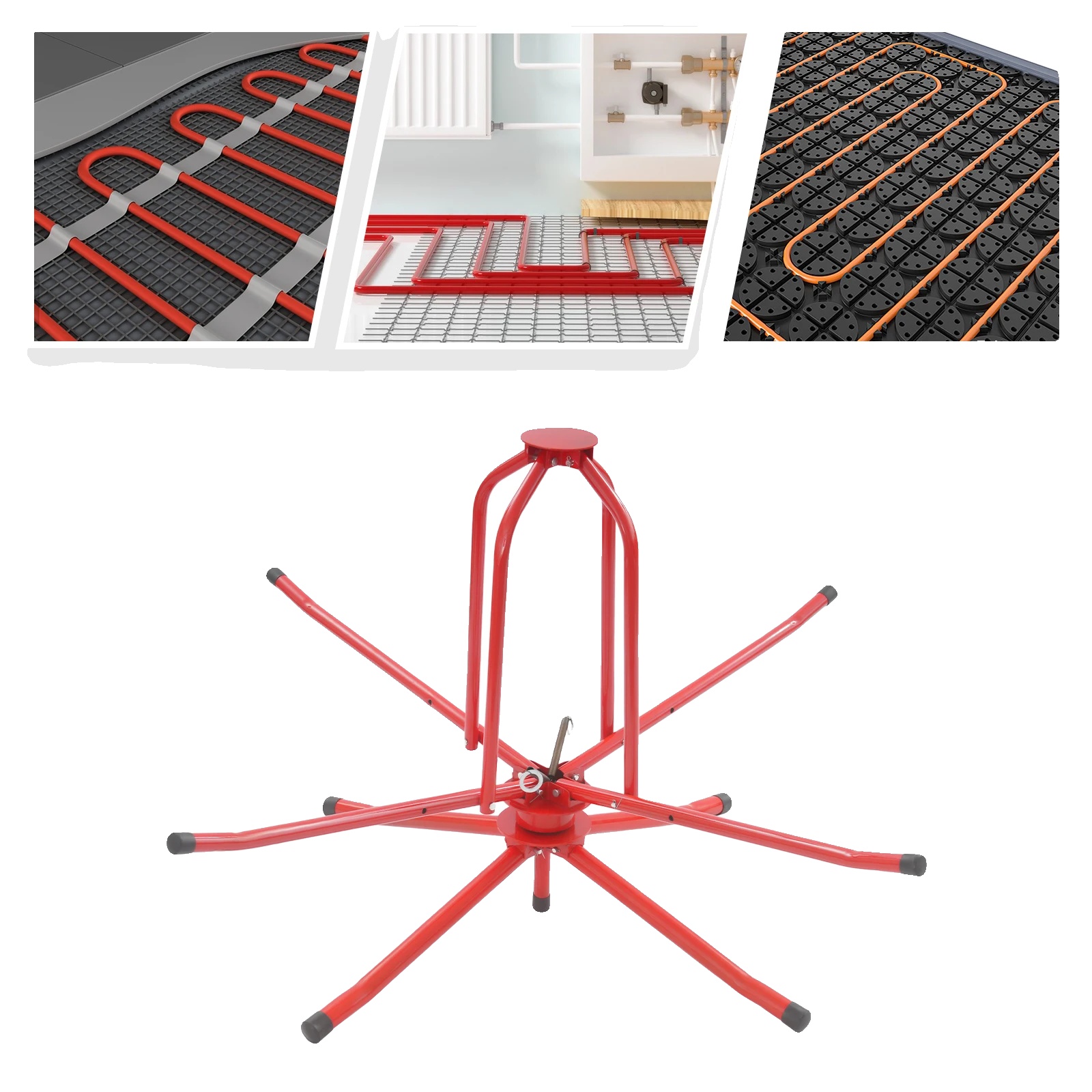 Heizungsrohrwickler, Eisen- Und Stahlkonstruktion, Basisentfaltungsbreite 80cm, Rohrhalterhöhe 53cm, Tragfähigkeit 200kg, Nettogewicht 8,21kg