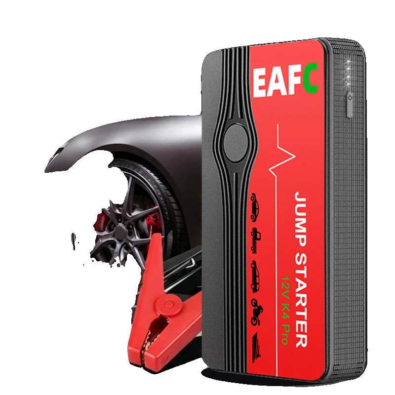 Tragbarer Auto-starthilfe, 600 A Spitzenstrom, Dual-usb-ladung, Rot-b