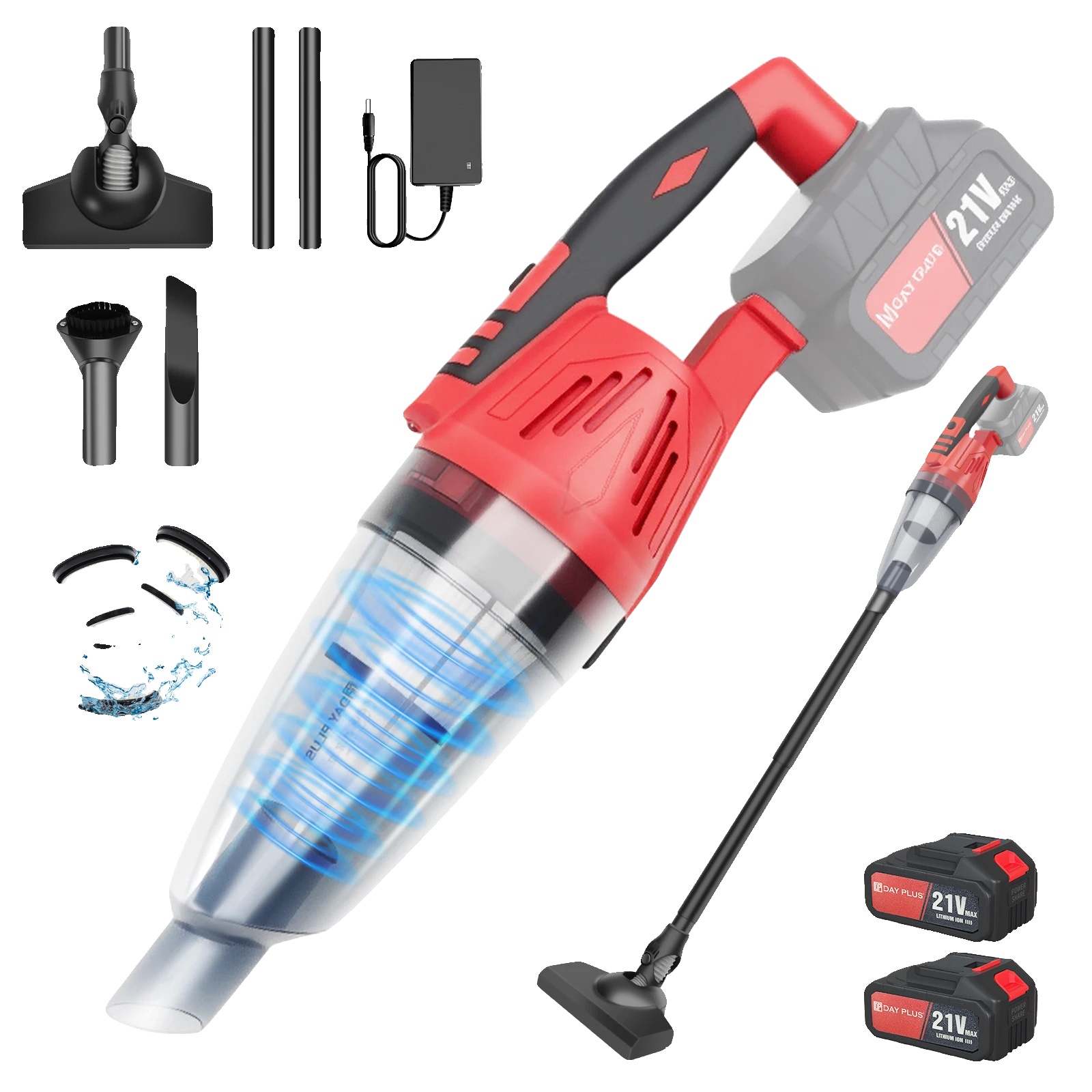 Staubsauger, Kabelloses Design, Starke Saugkraft, Zwei Batterien