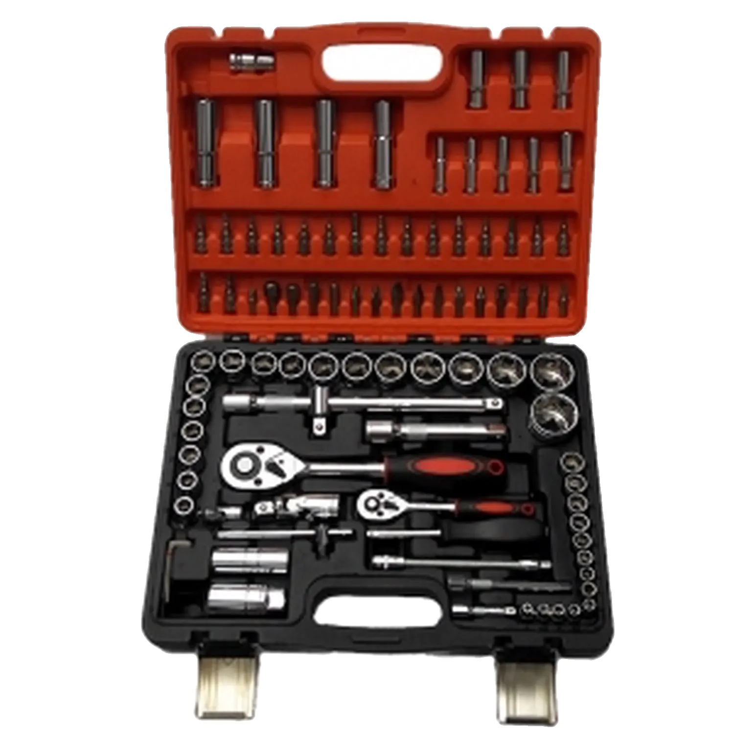 Ratschenschlüssel-set, Stahlkonstruktion, 30 X 20 X 8 Cm, 1/2" Und 1/4" Kompatibilität, 94 Teile, Drehmoment Bis Zu 200 Nm