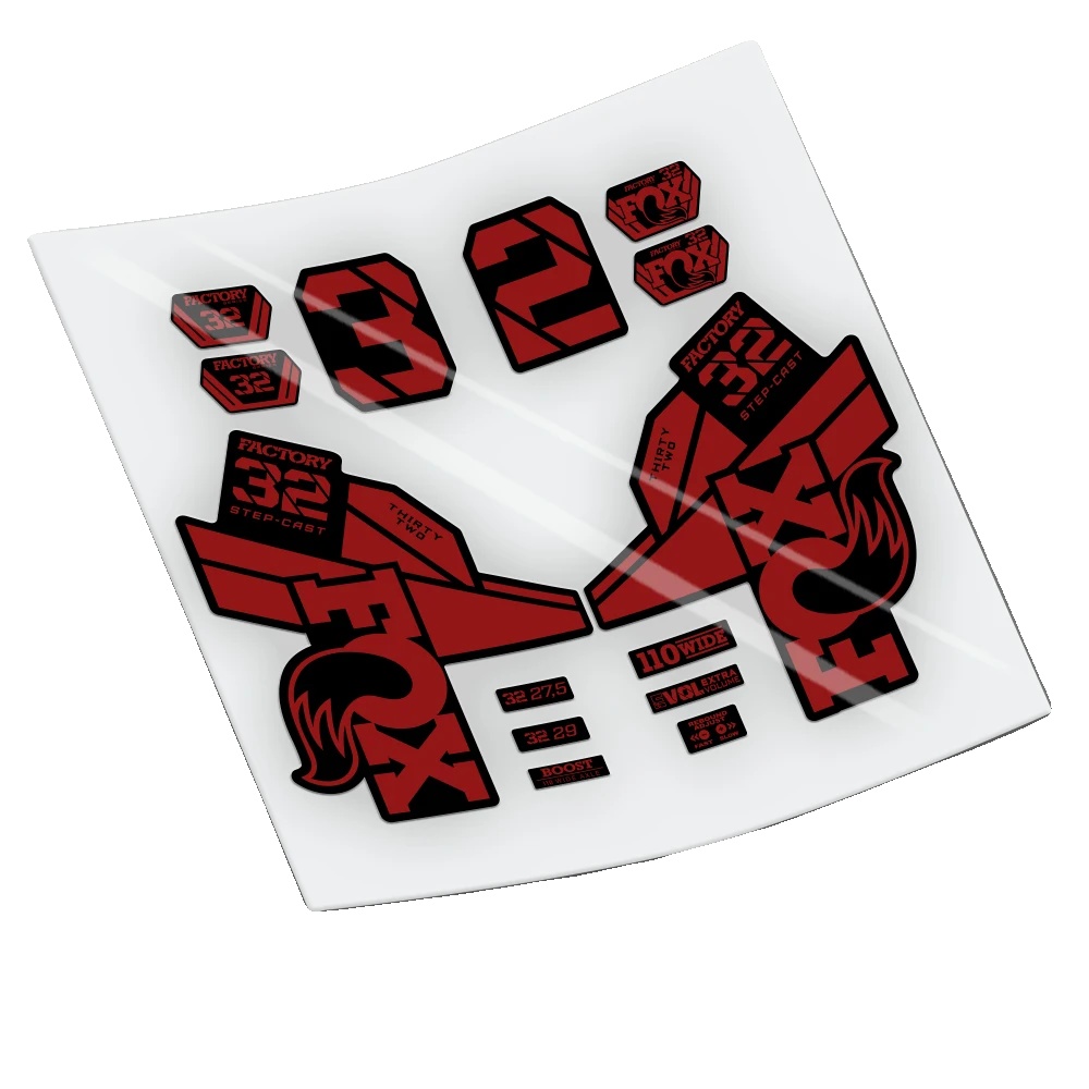 Fahrradgabelaufkleber, Hochwertiges Vinyl, Anpassbare Farben, Rot 031