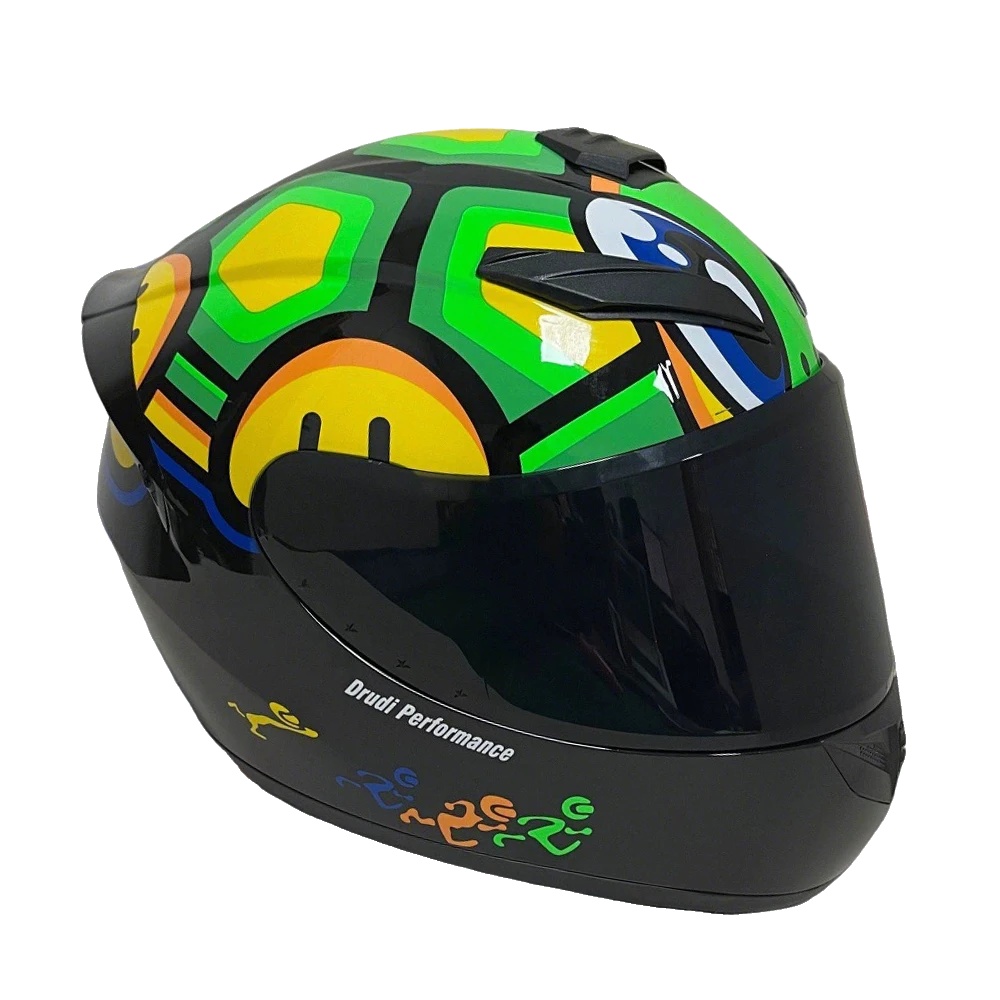 Vollgesichts-motorradhelm, Stoßfest, Stylisches Graffiti-design, Rot, Xxl