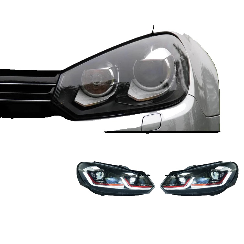 Scheinwerfergehäuse, Dual-linsen-design, Nachrüst-zubehör, Gti Rot, 2 Stück-a