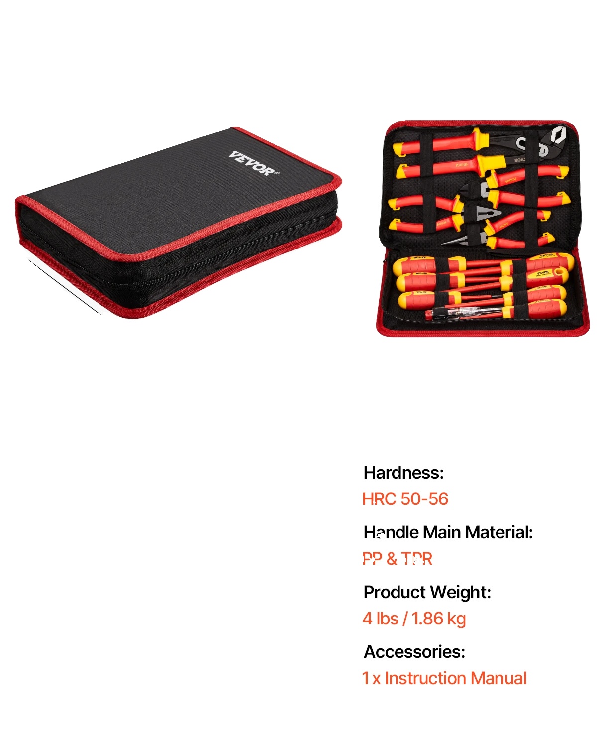 Schraubendreher Set, Isoliertes Design, Magnetische Spitzen, 12 Pcs