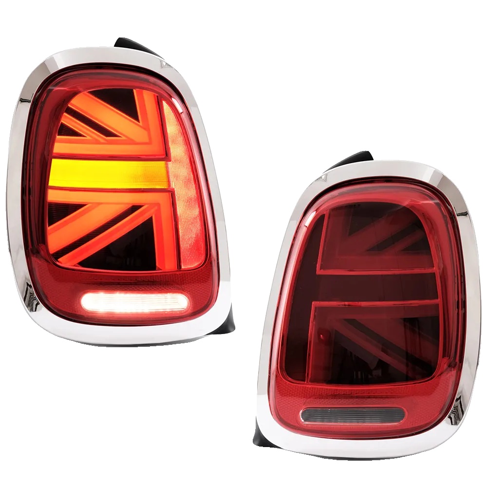 Rücklichter, Led-sequenzsignal, Wasserdichtes Design, Rot Mit Chrom