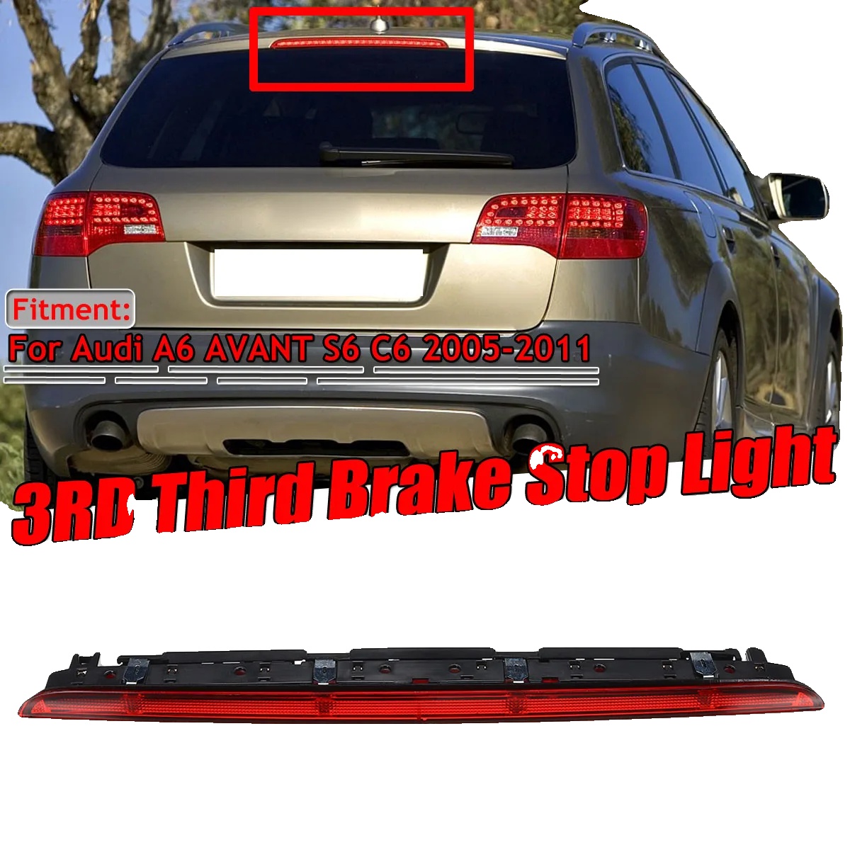 Bremslichtanordnung, Led-licht, Direkter Ersatz, Hohe Helligkeit, Hintere Platzierung, Für A6 Avant S6 C6