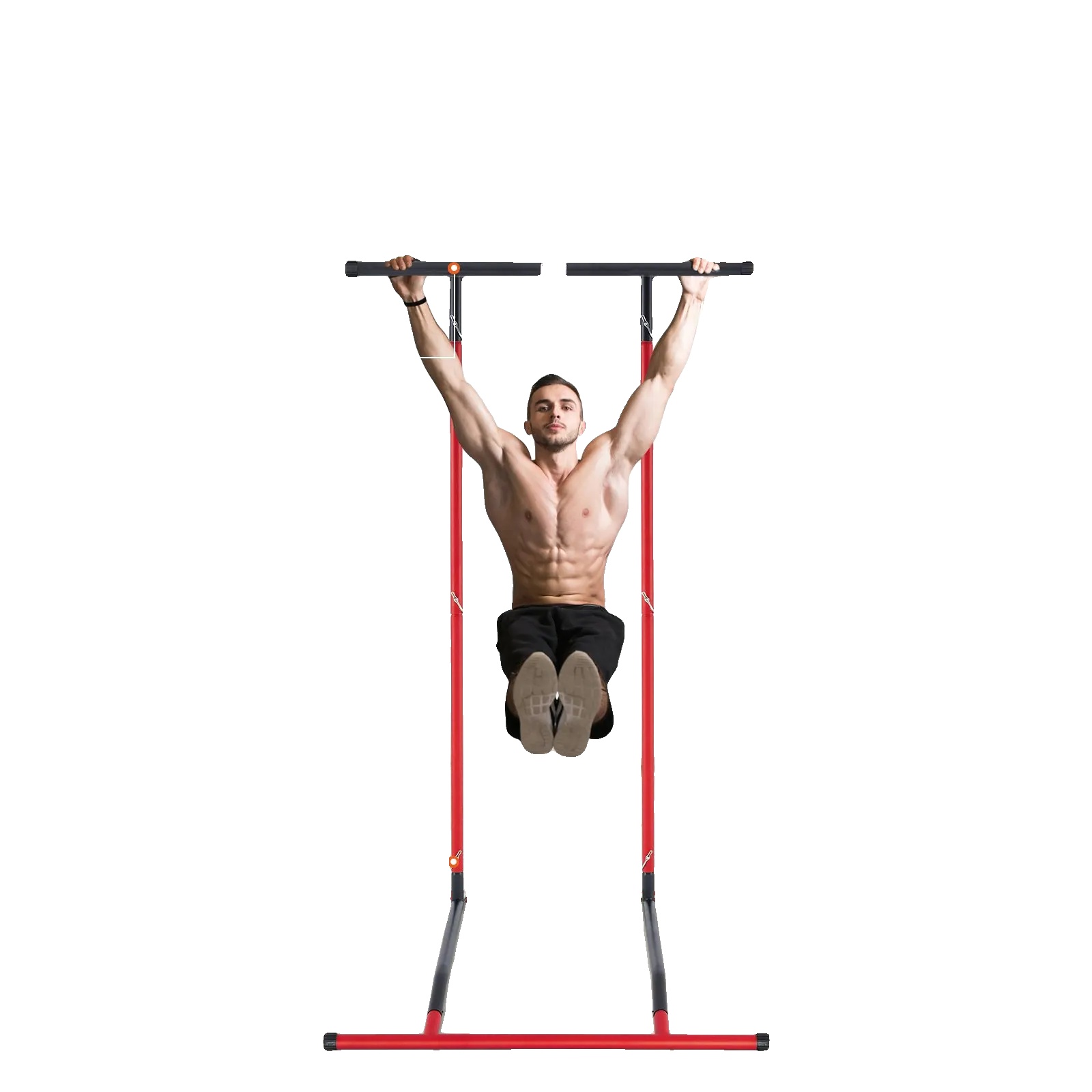 Dip Station, Höhenverstellbar Von 120 Cm Bis 201 Cm, Maximale Belastung 100 Kg, 2,0 Mm Dicker Stahl, H-förmiger Stabiler Fuß, Rutschfeste Füße