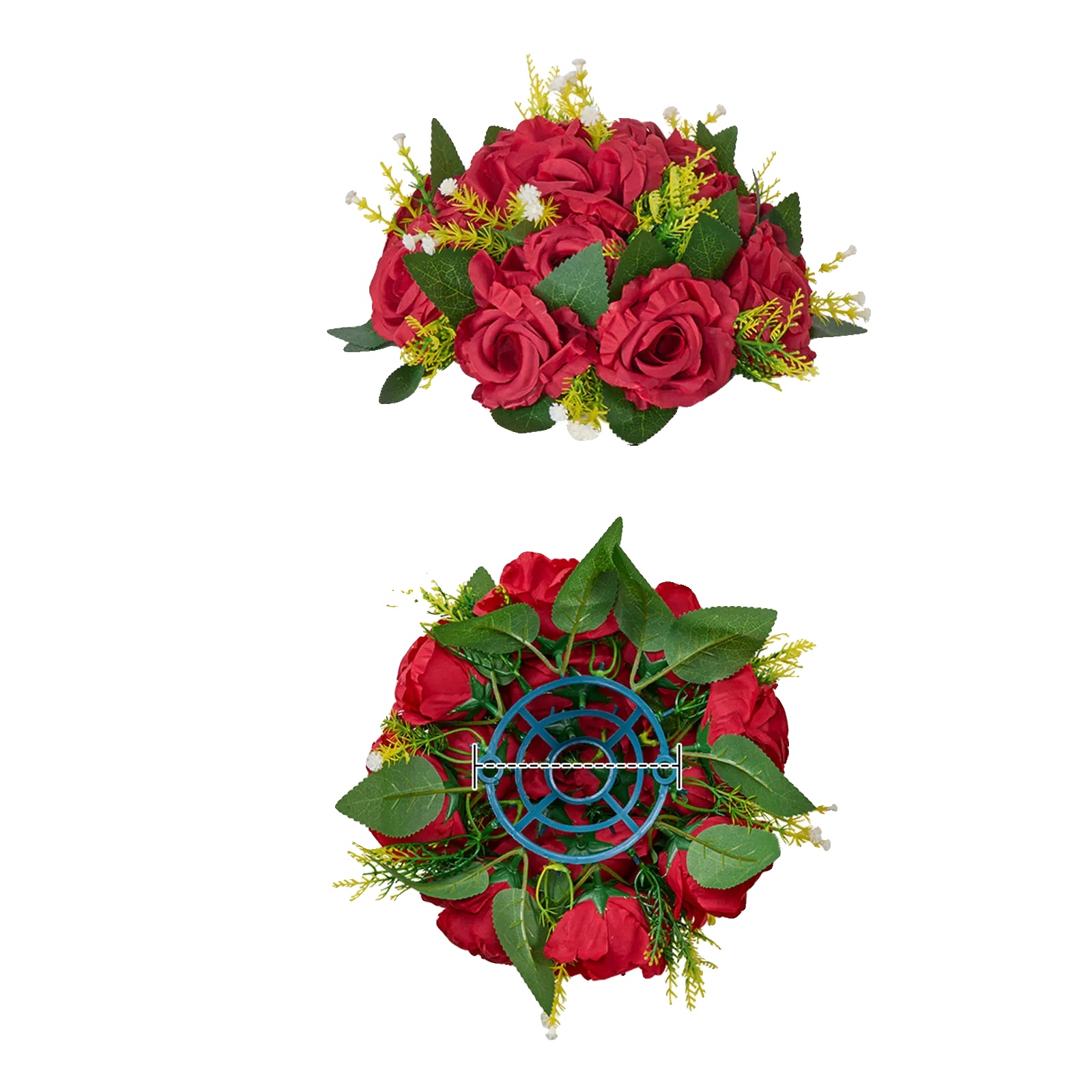 Künstliches Blumenarrangement, 10 Stück, Perfekt Für Hochzeiten Und Wohnkultur, Rot 9.5inch