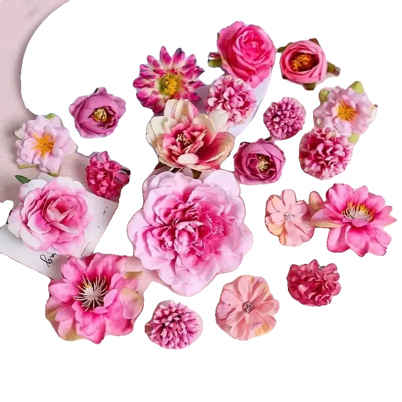 Künstliche Blumen, Seidenrosen, Innendekoration, 21pcs Rosenrot