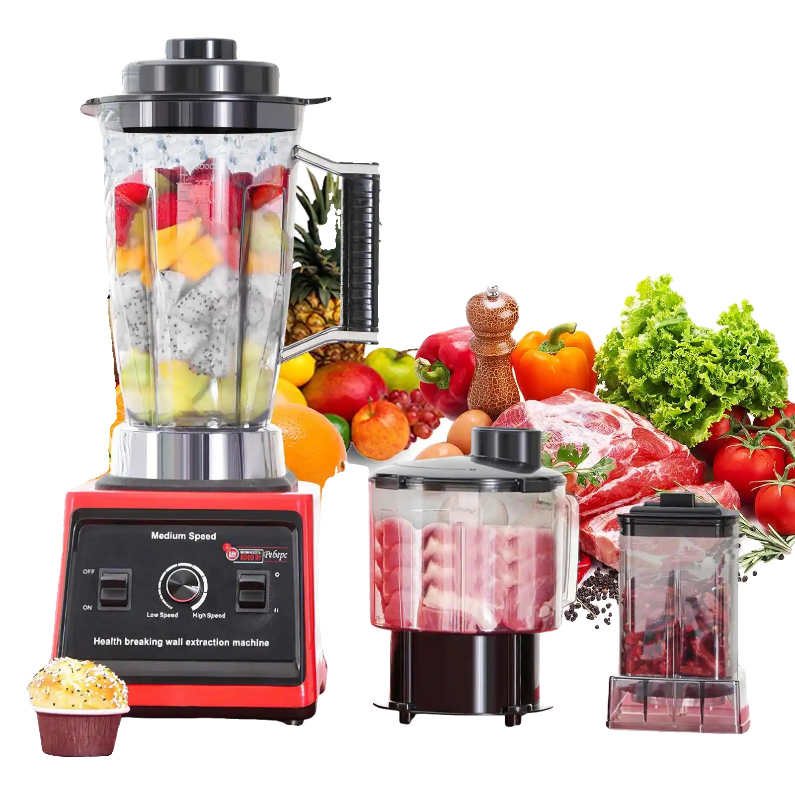 Küchenmixer, 3l Kapazität, 15-stufig Einstellbar, 3l+1.5l+0.5l