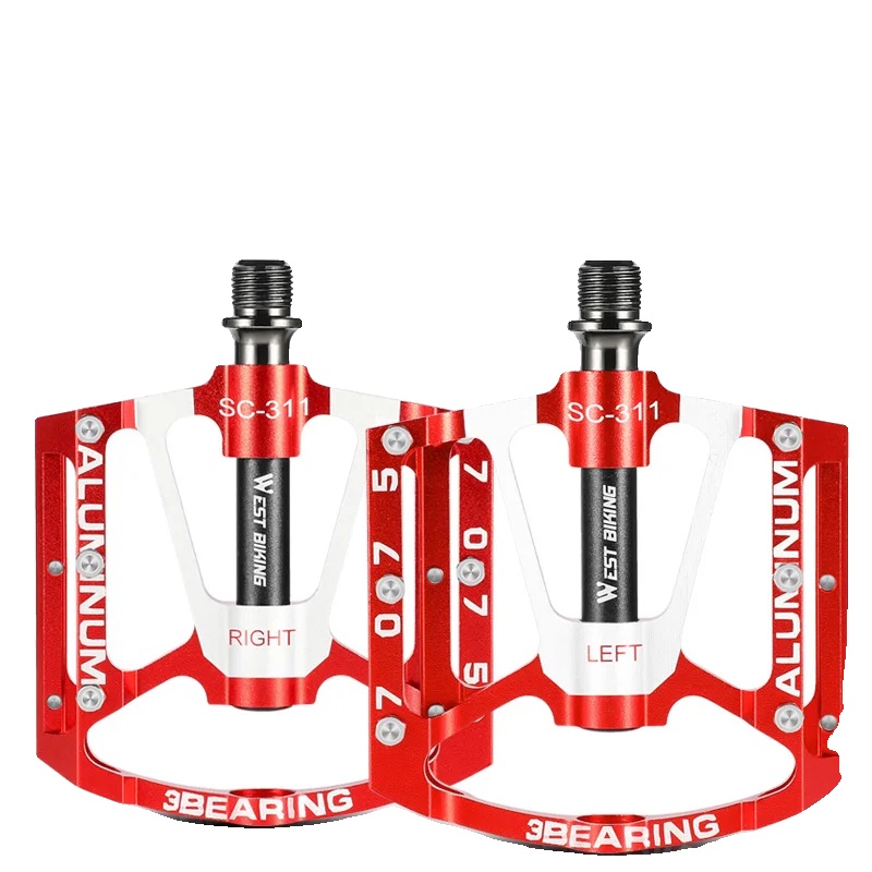 Fahrradpedal, Ultraleichtes Design, Rutschfeste Technologie, Rot
