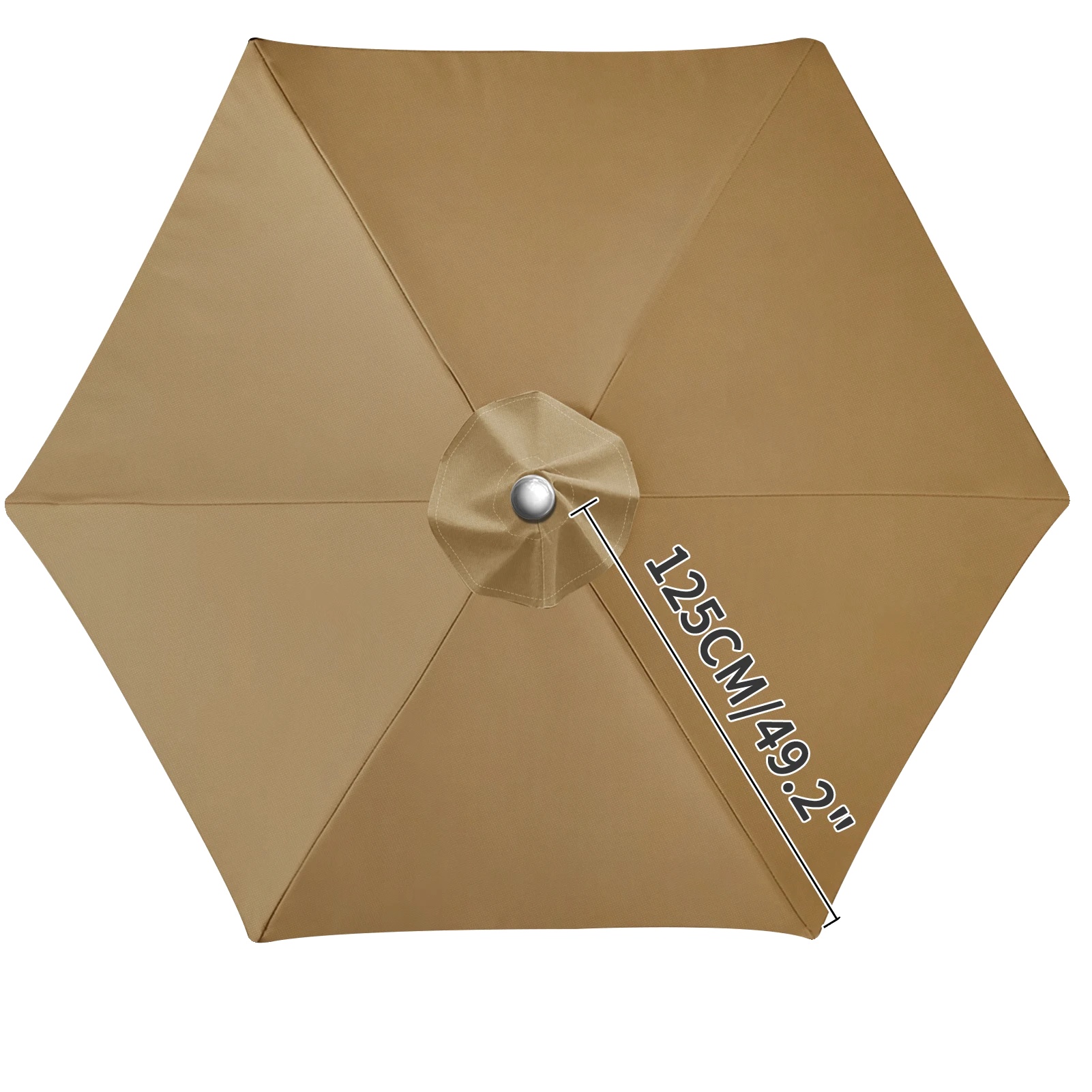 Regenschirmdach, Langlebiges Polyester, Windventil Für Stabilität, Sand 6rippen 2.5m