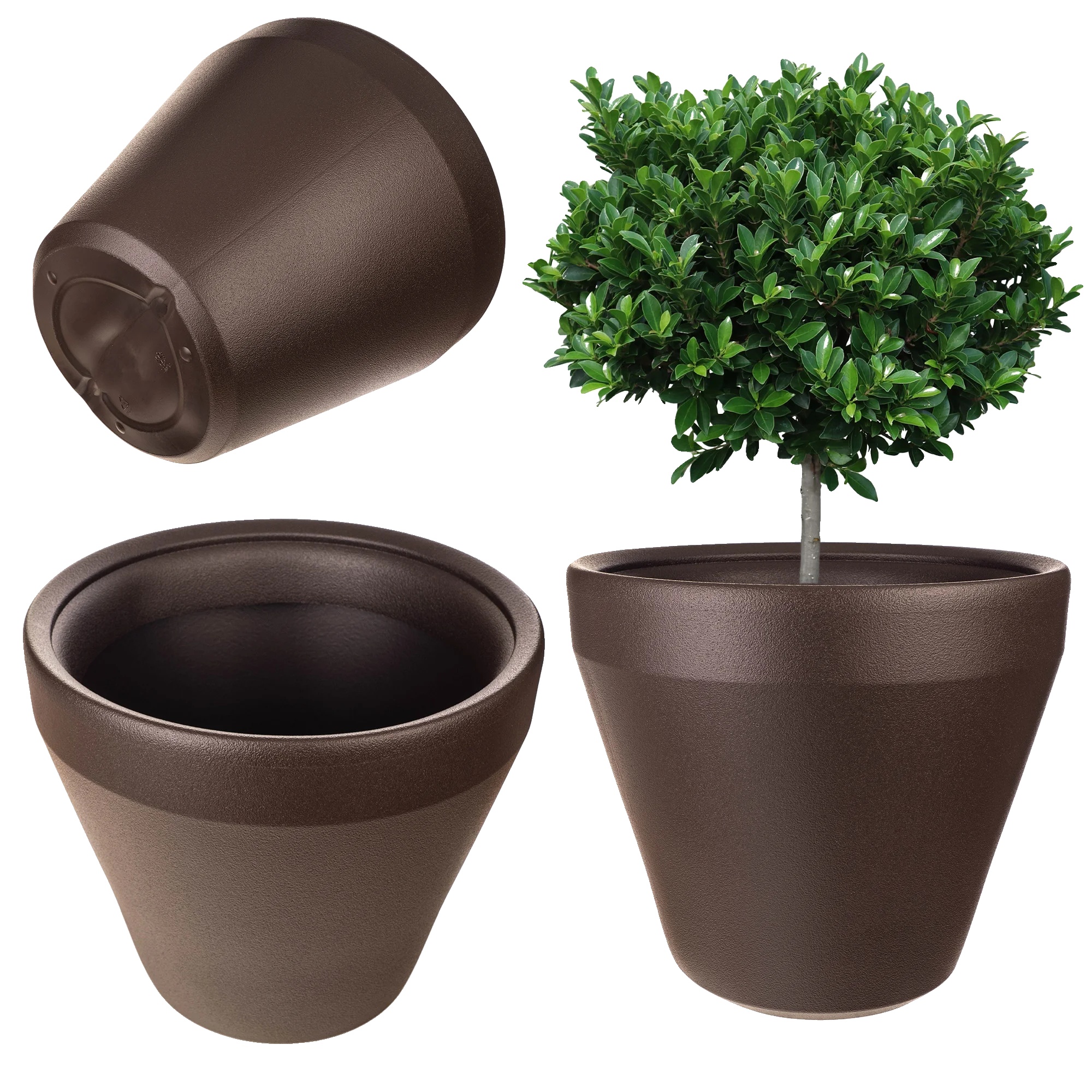 Blumentopf, Langlebiger Kunststoff, Modernes Design, Schokolade, Groß