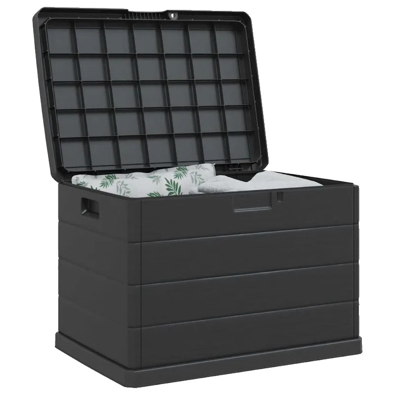 Gartenlagerbox, Langlebige Harzkonstruktion, Wetterbeständiges Design, Schokolade