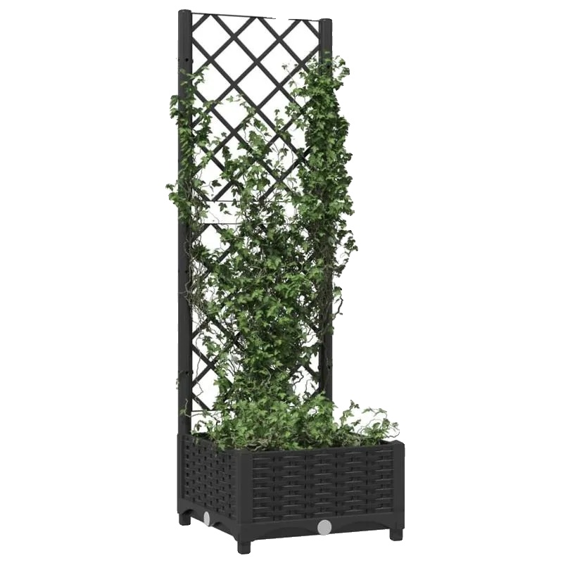 Pflanzgefäß Mit Spalier, Modernes Design, Langlebige Holzbauweise, Schokolade