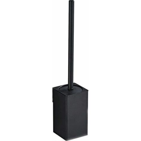 (schwarz) Quadratischer, Wandmontierter Wc-bürstenhalter Aus Edelstahl 304 Mit 1 Bürstenkopf, Debuns