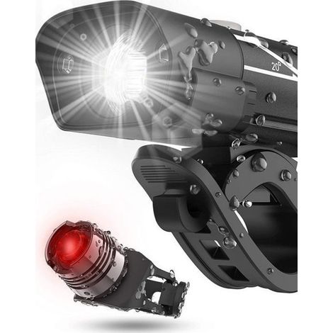 1 Frontlicht-set – 400 Lumen – Ipx4 – Wiederaufladbare Led-fahrradlampe – Rücklicht – Geeignet Für Mountainbikes