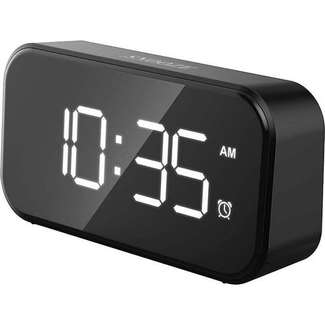 1 Stück Led-digitalwecker Für Den Nachttisch, Netzbetrieben, 5-led-digitalanzeige Mit Zwei Usb-anschlüssen, 12-/24-stunden-anzeige, 6 Helligkeitsstufen, Schlummerfunktion, Von Debuns