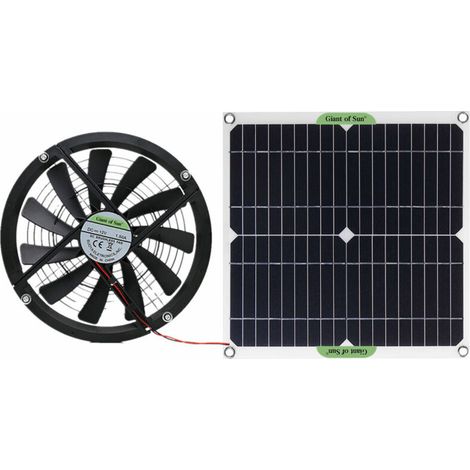 10-zoll-solarpanel-lüfterset (100 W), Wasserdichte Runde Lüftungsbox, Abluft Für Hühnerstall, Gewächshaus, Schuppen